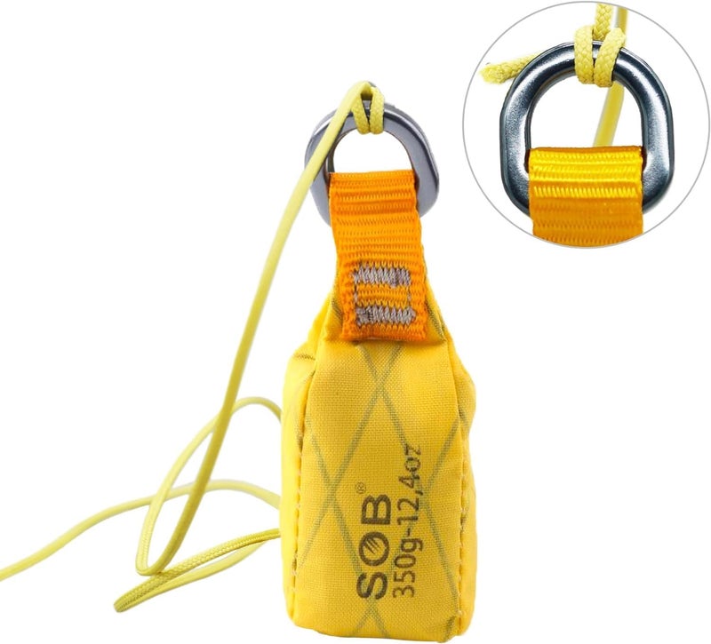 SOB Throw Weight Bag, Durable Climbing Rope Bag for Arborists, Tree Throw Bag for Rock Spelunking (Yellow-350) - Image 2